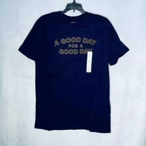 Goodfellow Navy Good Day Short Sleeve Graphic Tee New